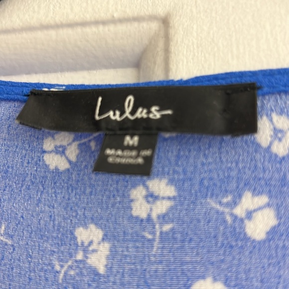 Maretta Blue and White Floral Print Wrap Midi Dress - Picture 6 of 6